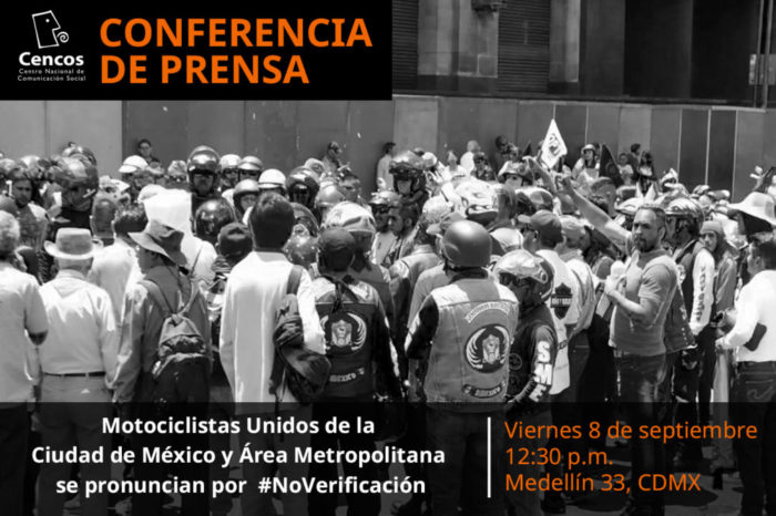 Conferencia de prensa: Motociclistas Unidos de la Ciudad de México y Área Metropolitana se pronuncian por #NoVerificación