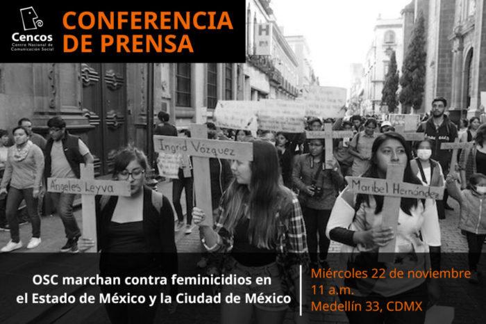 Conferencia de prensa: OSC marchan contra feminicidios en el Estado de México y la Ciudad de México