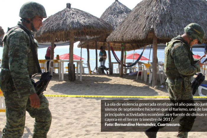 La violencia ahuyenta de México al turismo, y su valor reporta su mayor caída desde 2009, dice Inegi