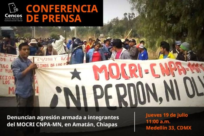 Denuncian agresión armada a integrantes del MOCRI CNPA-MN, en Amatán, Chiapas
