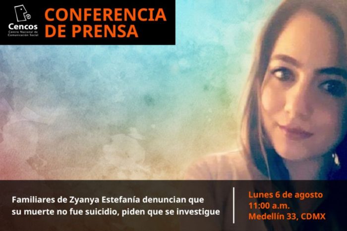 Conferencia de prensa: Familiares de Zyanya Estefanía denuncian que su muerte no fue suicidio, piden que se investigue