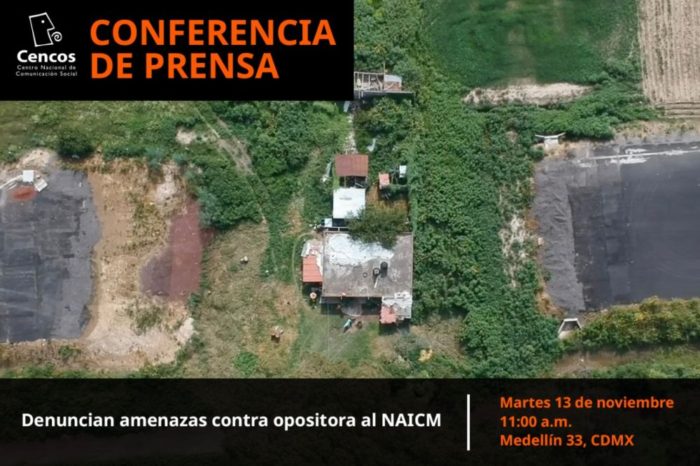 Conferencia de prensa: Denuncian amenazas contra opositora al NAICM