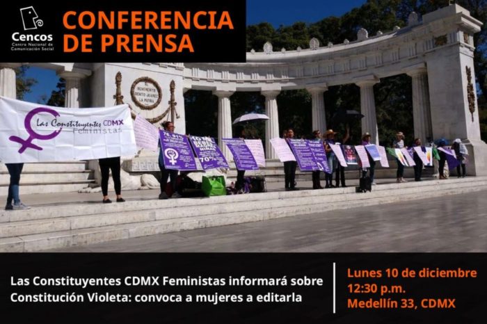 Conferencia de prensa: Las Constituyentes CDMX Feministas informará sobre Constitución Violeta;  convoca a mujeres a editarla