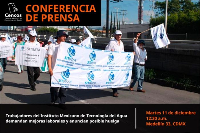 Conferencia de prensa: Trabajadores del Instituto Mexicano de Tecnología del Agua demandan mejoras laborales y anuncian posible huelga