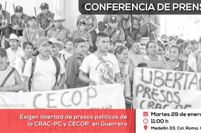 Conferencia de prensa: Exigen libertad de presos políticos de la CRAC-PC y CECOP, en Guerrero