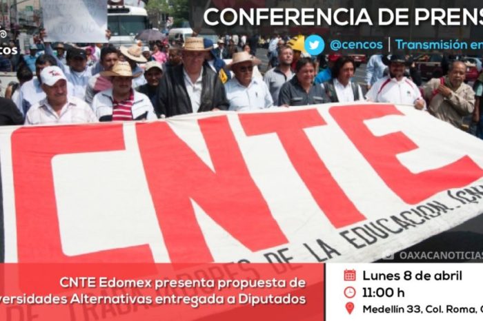 Conferencia de prensa: CNTE Edomex presenta propuesta de Universidades Alternativas entregada a Diputados