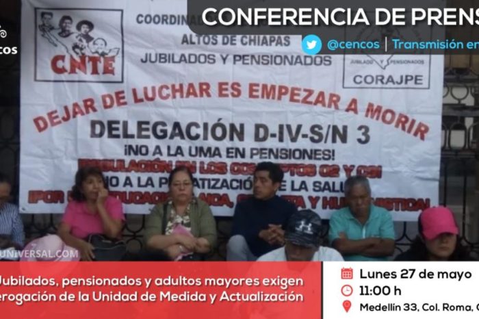 Conferencia de prensa: Jubilados, pensionados y adultos mayores exigen la derogación de la Unidad de Medida y Actualización