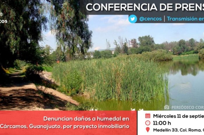 Conferencia de prensa: Denuncian daños a humedal en Los Cárcamos, Guanajuato, por proyecto inmobiliario