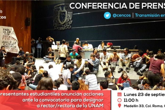 Conferencia de prensa: Representantes estudiantiles anuncian acciones ante la convocatoria para designar a rector/rectora de la UNAM
