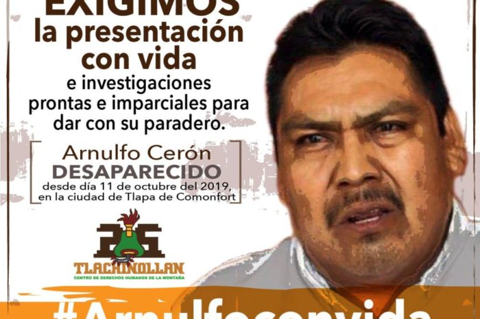 Acción urgente: Desaparecen al luchador social de la montaña Arnulfo Cerón Soriano
