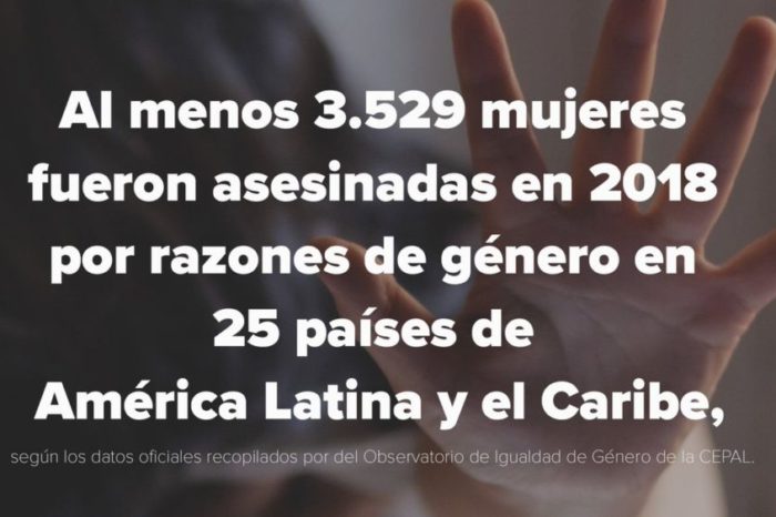 Al menos 3 mil 529 mujeres fueron víctimas de feminicidio en América Latina y Caribe en 2018, dice CEPAL