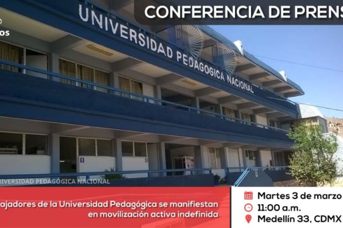 Conferencia de prensa: Trabajadores de la Universidad Pedagógica se manifiestan en movilización activa indefinida