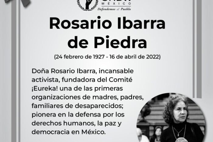 Murió Rosario Ibarra, precursora del activismo contra la desaparición forzada