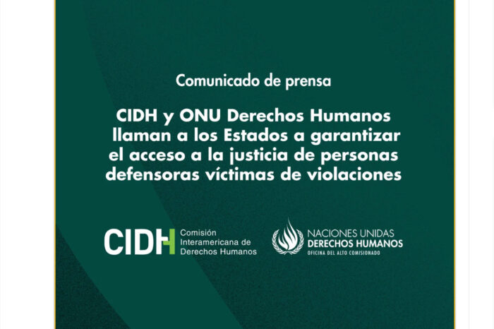 Comunicado: CIDH y ONU Derechos Humanos llaman a los Estados a garantizar el acceso a la justicia de personas defensoras víctimas de violaciones